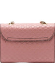 Pre-Loved Emily Crossbody Bag Microguccissima Leather Mini with Gold Hardware, Pink