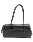 Pre-Loved Nappa Leather Shoulder Bag Leather with Gold Hardware, Black