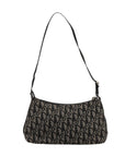 Pre-Loved Trotter Shoulder Bag Trotter Coated Canvas with Silver Hardware, Black