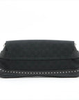 Pre-Loved Horsebit Chain Clutch Clutch Monogram Coated Canvas with Silver Hardware, Black