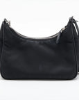Pre-Loved Re-Edition 2005 Shoulder Bag Re-Nylon with Silver Hardware, Black
