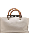 Pre-Loved Bamboo Shopper Tote Leather Medium with Gold Hardware, Champagne Gold