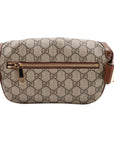 Pre-Loved GG Supreme Belt Bag Monogram Coated Canvas with Gold Hardware, Beige and Ebony