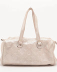 Pre-Loved Shimmer Comète Shoulder Bag Monogram Leather with Silver Hardware, Pink