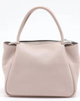 Pre-Loved Vitello Daino Two-Way Tote Handbag Leather with Silver Hardware, Light Pink