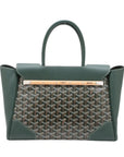 Pre-Loved Saïgon Souple Tote Goyardine Coated Canvas MM with Silver Hardware, Green