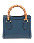 Pre-Loved Diana Bamboo Tote Leather Mini with Gold Hardware, Blue