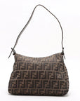 Pre-Loved Mamma Baguette Shoulder Bag Zucca Coated Canvas with Silver Hardware, Brown/Tobacco