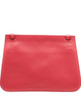 Pre-Loved Bamboo Daily Flap Crossbody Bag Leather with Silver Hardware, Red