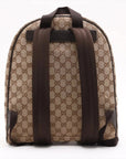 Pre-Loved GG Backpack Monogram Coated Canvas with Silver Hardware, Beige/Brown