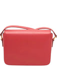 Pre-Loved Triomphe Shoulder Bag Leather Teen with Gold Hardware, Red