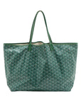 Pre-Loved Saint Louis Tote Goyardine Chevron Canvas Coated GM with Silver Hardware, Green