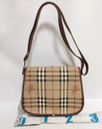 Pre-Loved Saddle Crossbody Crossbody Bag Haymarket Check Coated Canvas Small with Gold Hardware, Beige