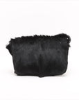 Pre-Loved Mamma Baguette Shoulder Bag Fur with Silver Hardware, Black
