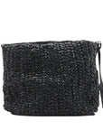 Pre-Loved Crossbody Bag Crochet Raffia with Silver Hardware, Black