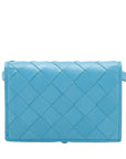 Pre-Loved Intrecciato Mini Crossbody Crossbody Bag Intrecciato Leather Mini, Light Blue