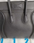 Pre-Loved Luggage Tote Leather Micro with Silver Hardware, Black