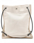 Pre-Loved Université Flat Crossbody Pouch Crossbody Bag Plain Canvas with Silver Hardware, Beige