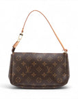Pre-Loved Pochette Accessoires Cerises Pochette Monogram Coated Canvas with Gold Hardware, Brown