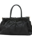Pre-Loved Gaufre Tote Handbag Nylon with Gold Hardware, Black