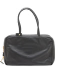 Pre-Loved Bowling Bag Handbag Leather with Gold Hardware, Black