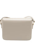 Pre-Loved Triomphe Shoulder Bag Leather Teen with Gold Hardware, Greige