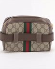 Pre-Loved Ophidia Belt Bag Monogram Coated Canvas Small with Gold Hardware, Beige Ebony