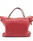 Pre-Loved Mazarine Handbag Monogram Leather MM with Gold Hardware, Red