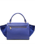 Pre-Loved Trapeze Handbag Leather Medium with Gold Hardware, Blue
