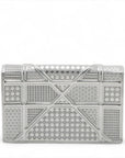 Pre-Loved Diorama Wallet on Chain Crossbody Bag Cannage Micro-Cannage Leather Small with Silver Hardware, Silver