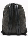 Pre-Loved Triomphe Backpack Triomphe Coated Canvas with Gold Hardware, Brown