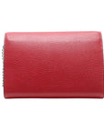 Pre-Loved Dionysus Wallet on Chain Crossbody Bag Leather Mini with Aged Silver Hardware, Red