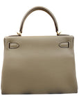 Pre-Loved Kelly Handbag Leather 28 with Gold Hardware, Etoupe