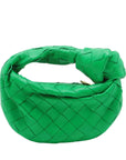 Pre-Loved Jodie Handbag Intrecciato Leather Mini with Gold Hardware, Green