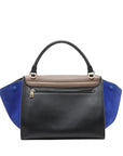 Pre-Loved Trapeze Handbag Leather Medium with Gold Hardware, Brown/Black/Blue