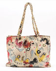 Pre-Loved Graffiti CC Tote Tote Quilted Coated Canvas with Gold Hardware, Multicolor