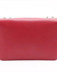 Pre-Loved Interlocking G Crossbody Bag Plain Leather with Gold Hardware Small, Red