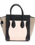 Pre-Loved Luggage Tote Leather Micro with Gold Hardware, Tricolor