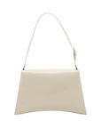 Pre-Loved Crush Sling Shoulder Bag Leather Small with Silver Hardware, Cream