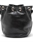 Pre-Loved Le Cagole Bucket Bucket Bag Leather XS with Aged Silver Hardware, Black