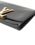 Pre-Loved Louise Clutch Patent Leather with Gold Hardware, Black