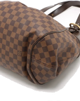 Pre-Loved Sistina Shoulder Bag Damier Coated Canvas GM with Gold Hardware, Brown