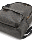 Pre-Loved Triomphe Backpack Triomphe Coated Canvas with Gold Hardware, Brown
