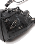 Pre-Loved Le Cagole Bucket Bucket Bag Leather XS with Aged Silver Hardware, Black