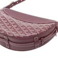Pre-Loved Belvédère Crossbody Bag Goyardine Coated Canvas PM with Silver Hardware, Burgundy