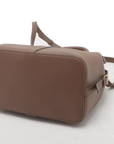 Pre-Loved Cabas Handbag Leather Small with Gold Hardware, Taupe