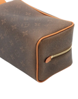 Pre-Loved Dopp Kit Pochette Monogram Coated Canvas with Gold Hardware, Brown