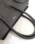 Pre-Loved Luggage Tote Leather Micro with Silver Hardware, Black