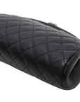 Pre-Loved Timeless Clutch Quilted Leather with Silver Hardware, Black