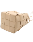 Pre-Loved Cassette Bucket Bucket Bag Intrecciato Leather Small, Beige